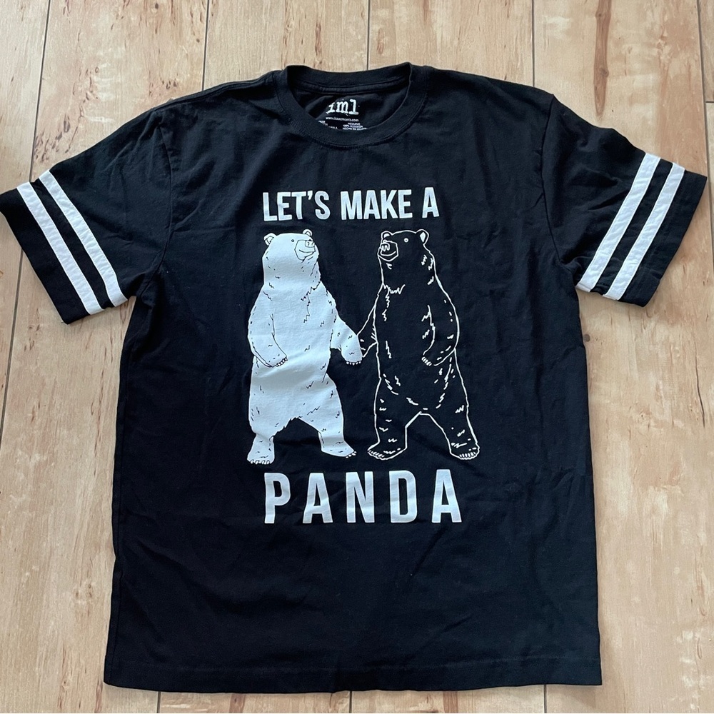 iml-Isaac Morrison Lets Make A Panda Black Graphic Tee Men’s‎ Size Medium